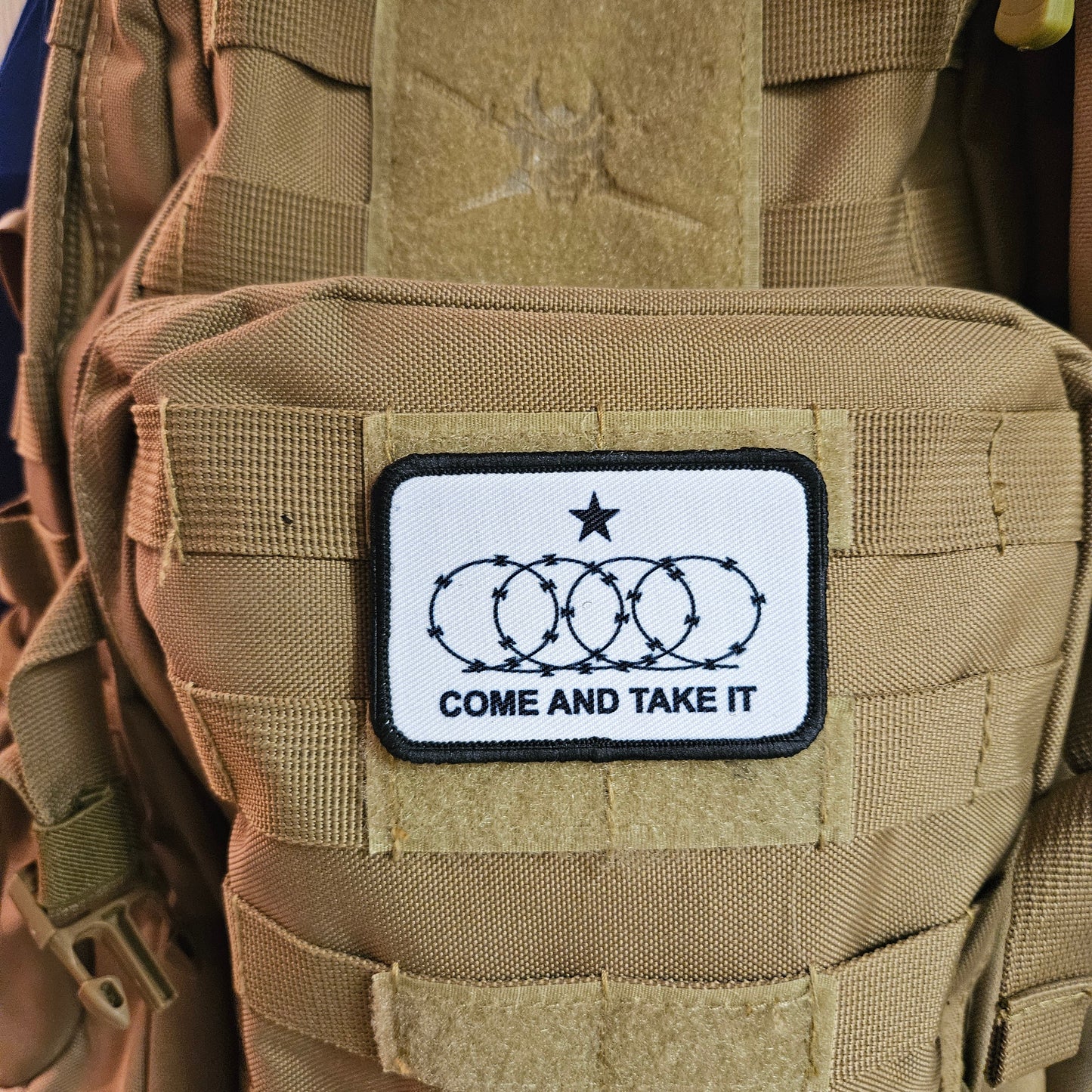 come take it razor wire meme flag 2nd amendment removable patch 2"x3" morale patch with hook and loop backing