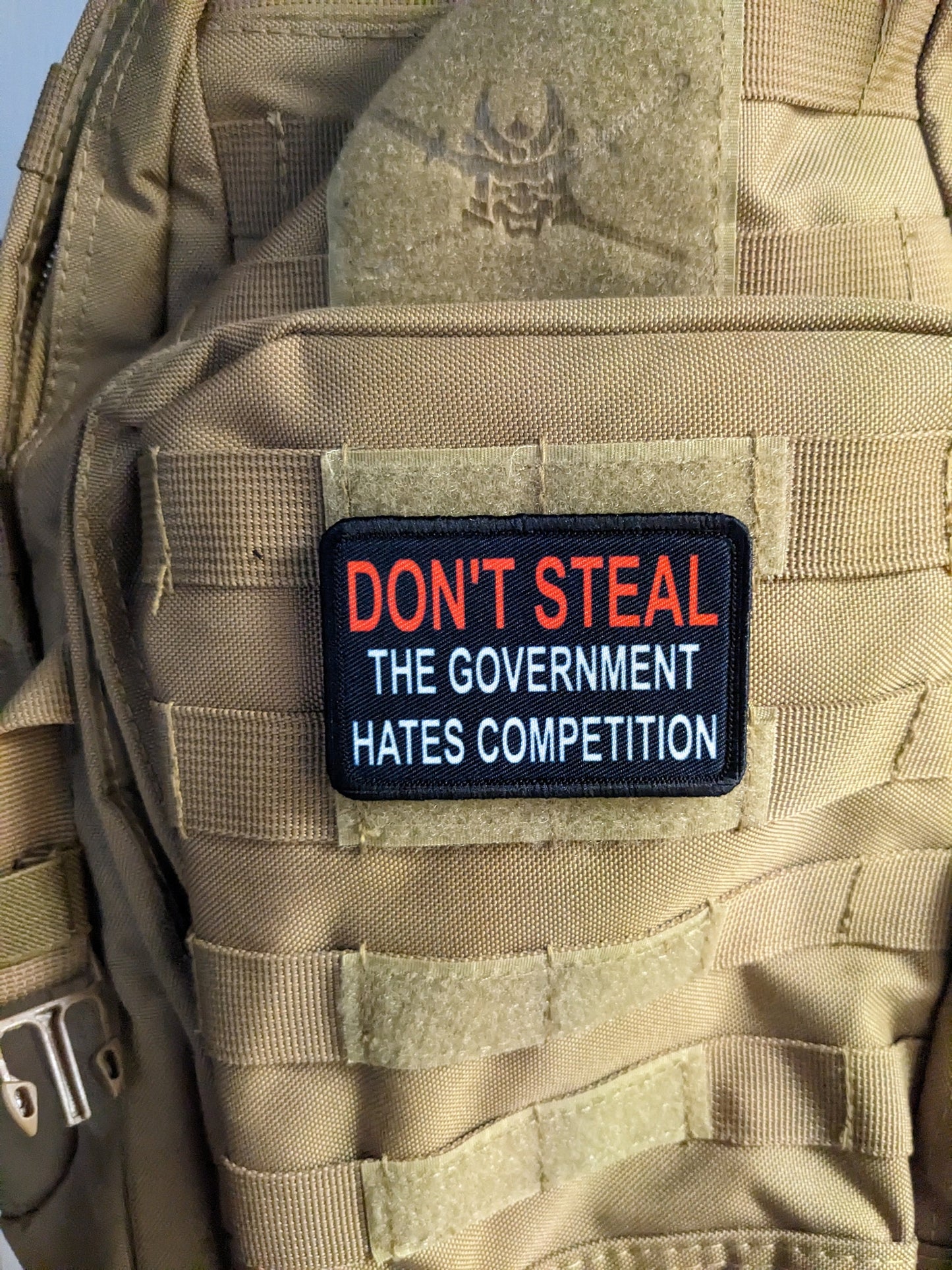 Don't steal the government hates competition IRS taxation is theft 2"x3" morale patch with hook and loop backing