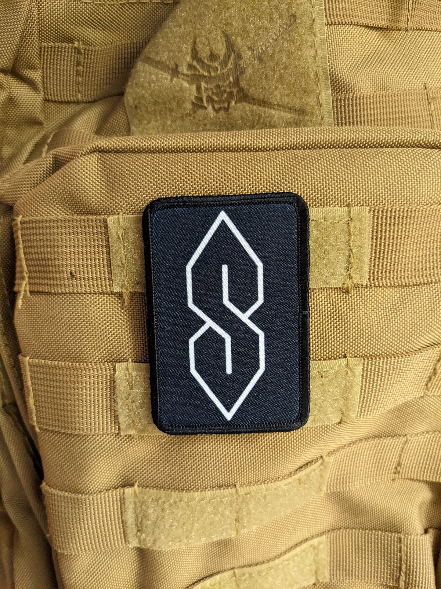 90s "S" shape drawing ancient meme knowledge 2"x3" morale patch with hook and loop backing