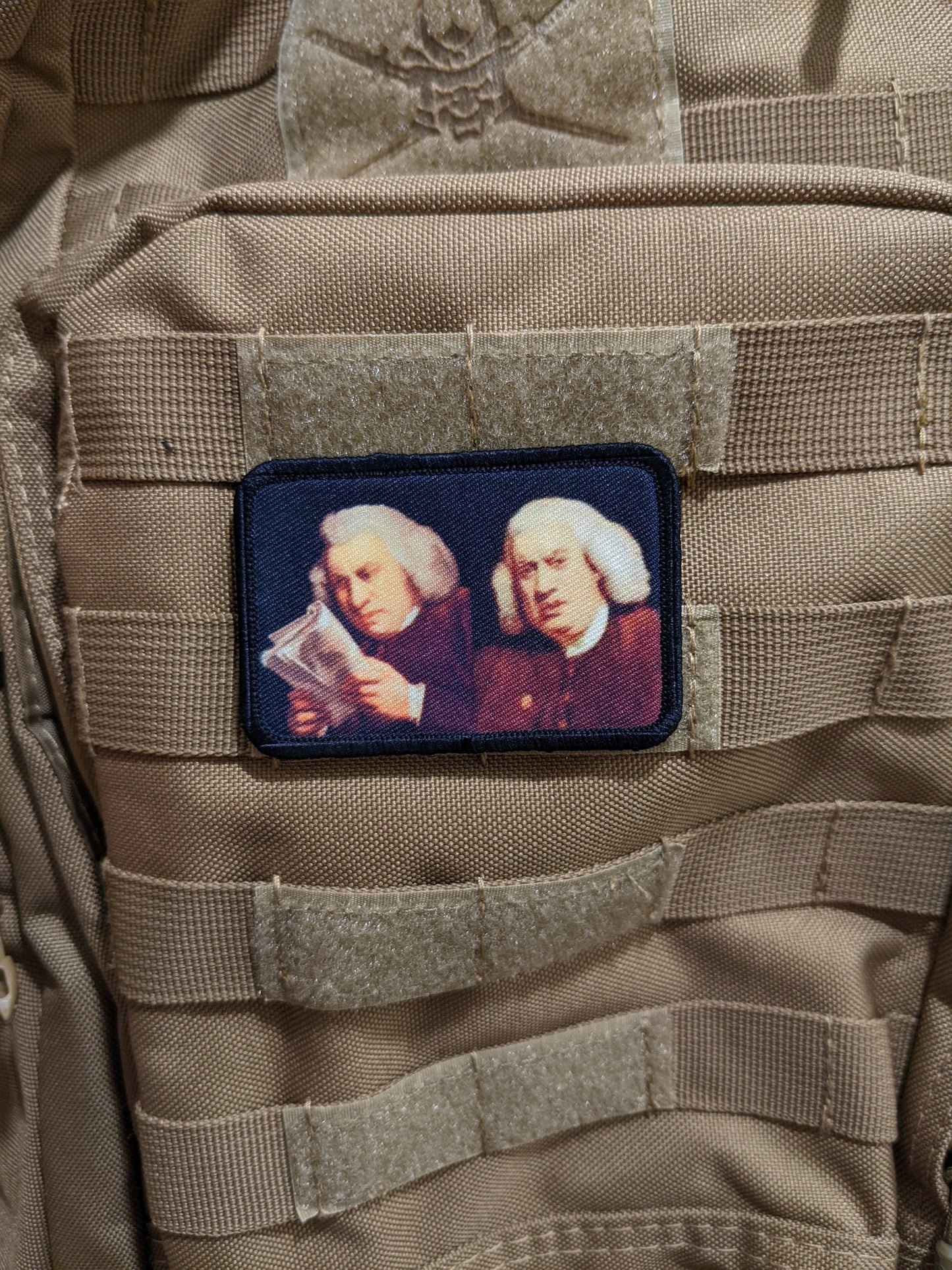 Wtf did I just read Samuel Johnson meme 2"x3" removable morale patch with hook and loop backing
