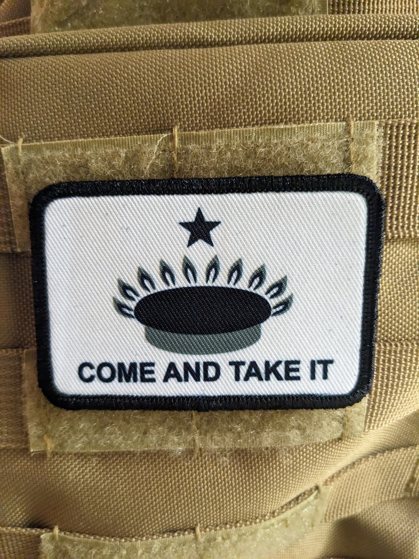come take it gas stove ban joke flag 2nd amendment removable patch 2"x3" morale patch with hook and loop backing