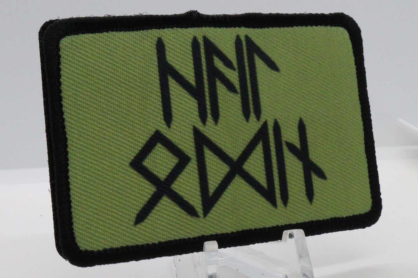 Hail Odin runes 2"x3" morale patch with hook and loop backing