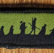 LOTR fellowship silhouette 1"x4" removable morale patch with hook and loop backing good for back of operator hats