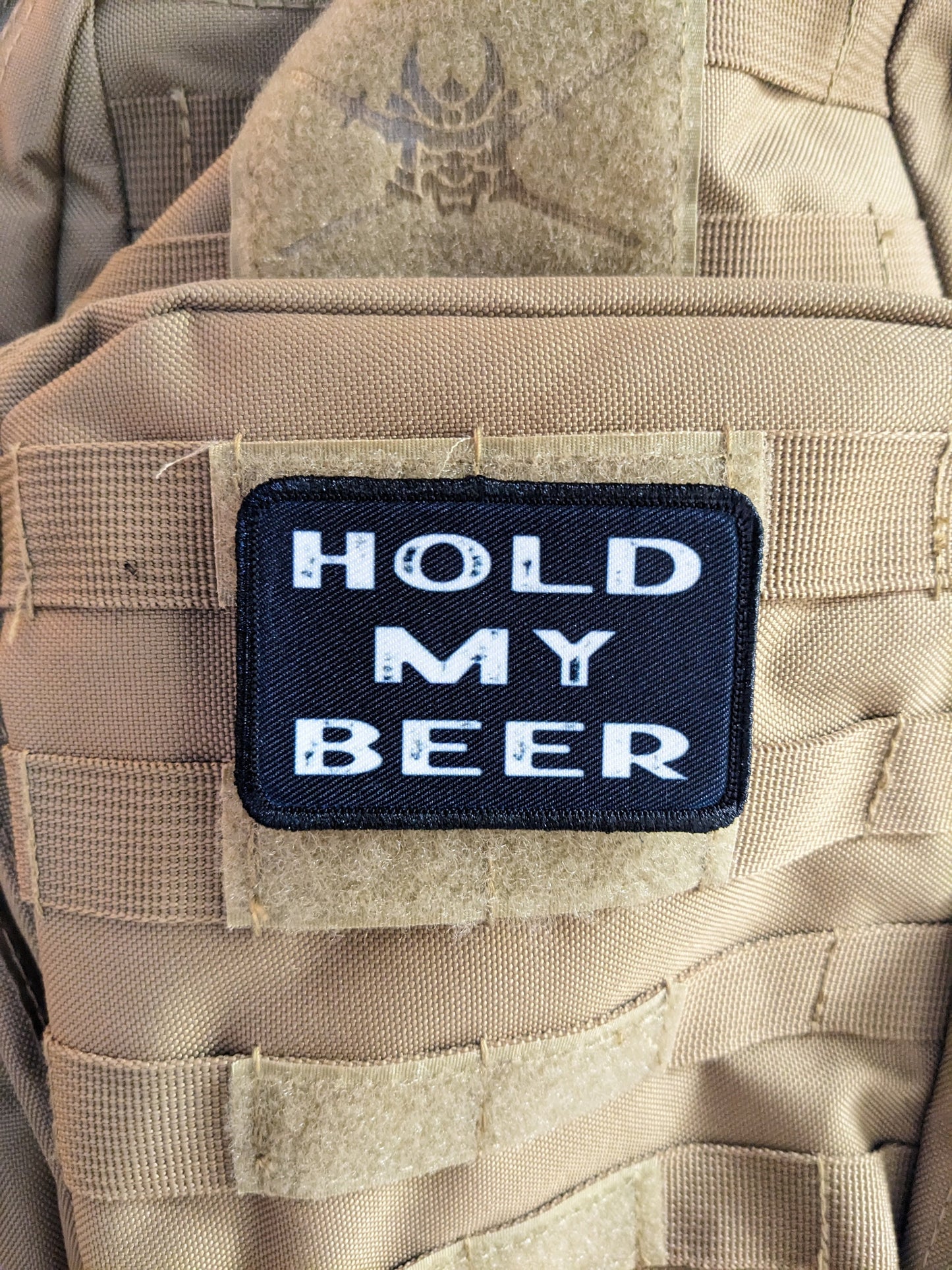 Hold my beer funny meme 2"x3" hook and loop morale patch military