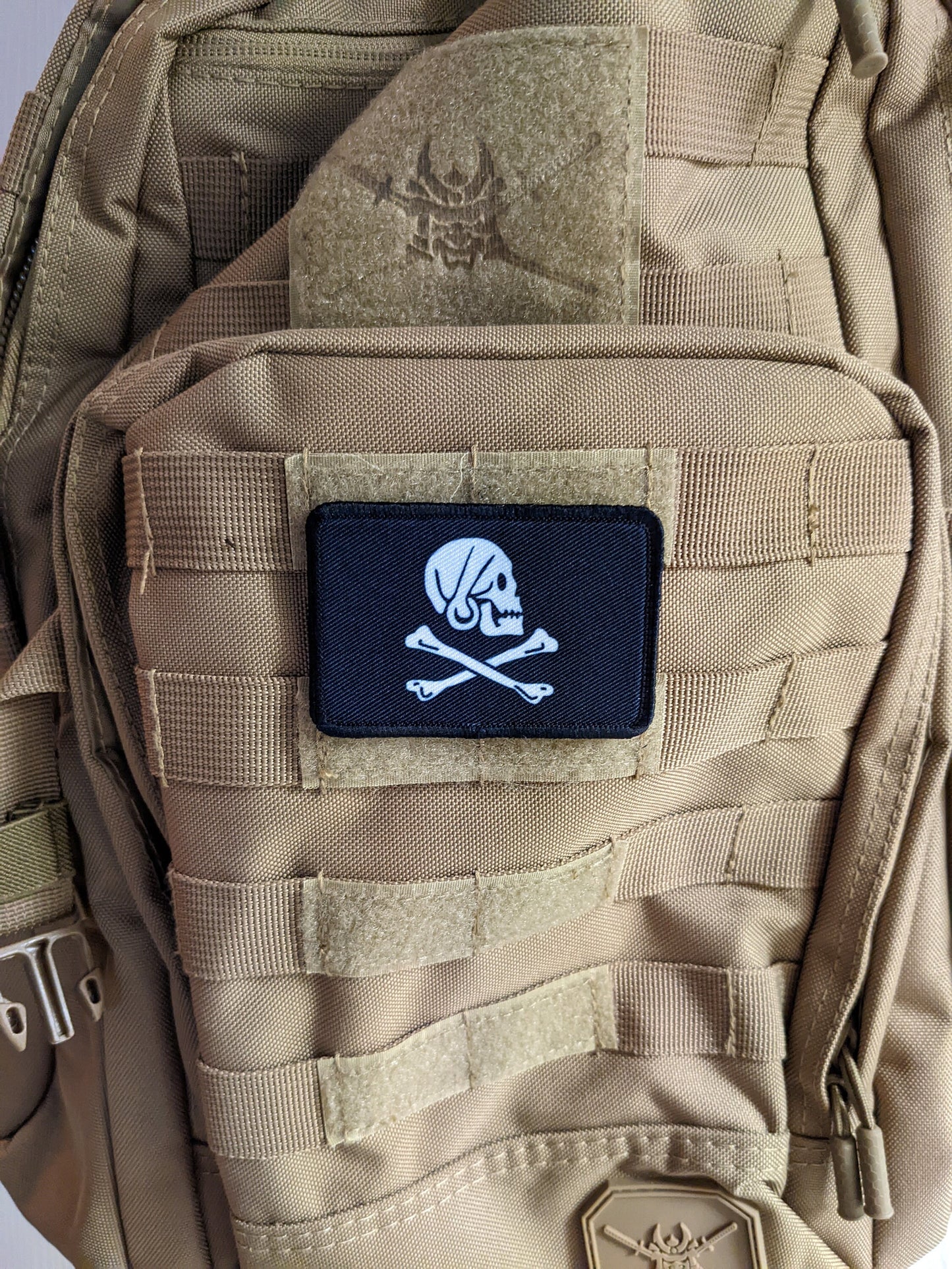 Henry Every skull and crossbones pirate flag pirate 2"x3" removable morale patch with hook and loop for hat