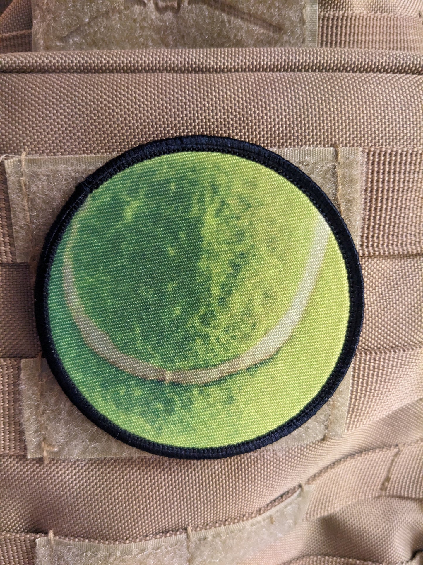 Tennis ball sports 3" circle morale patch with hook and loop backing