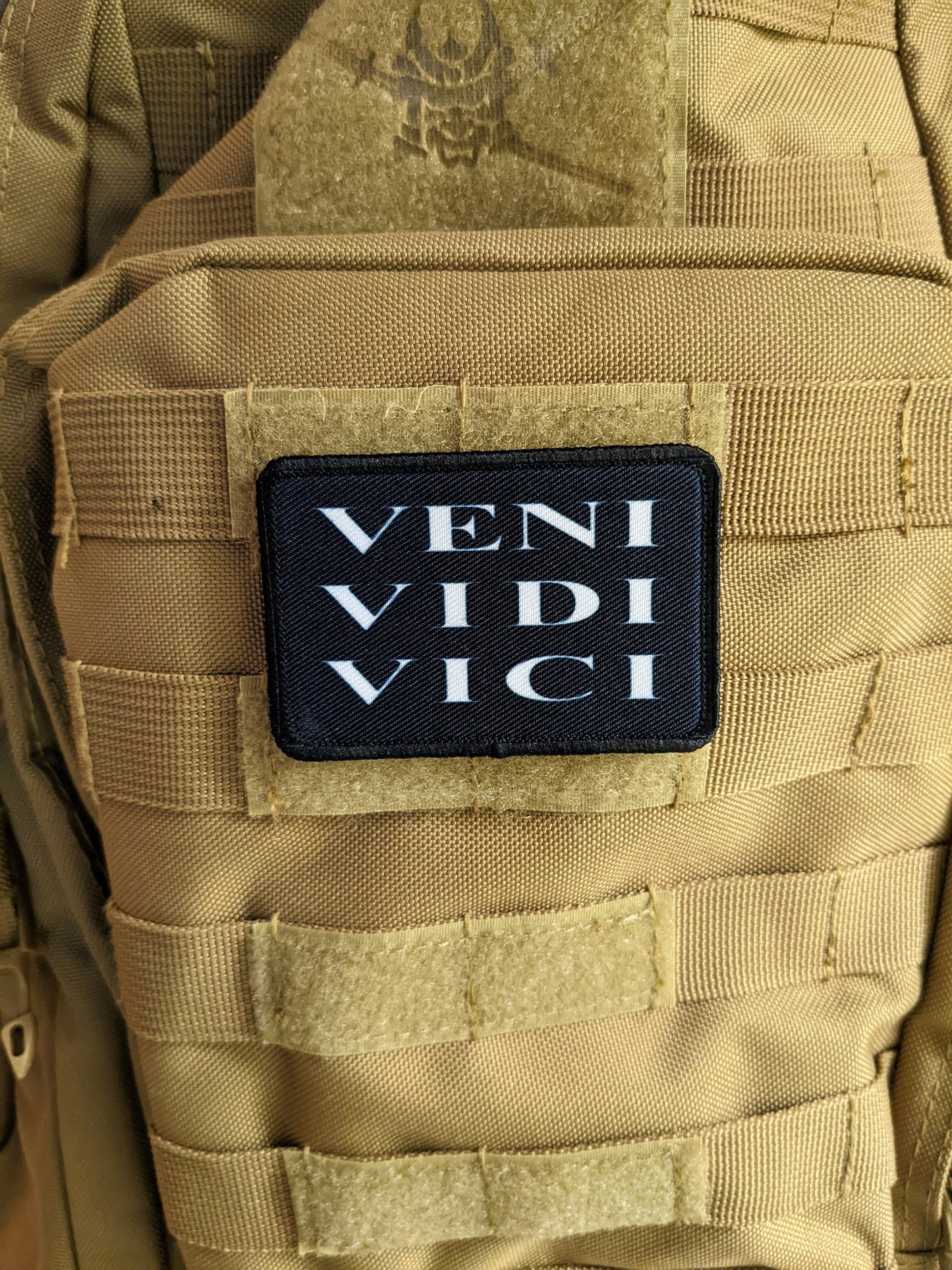 Veni Vidi Vici I came I saw I conquered Julius Caesar edc 2"x3" morale patch with hook and loop backing military joke meme