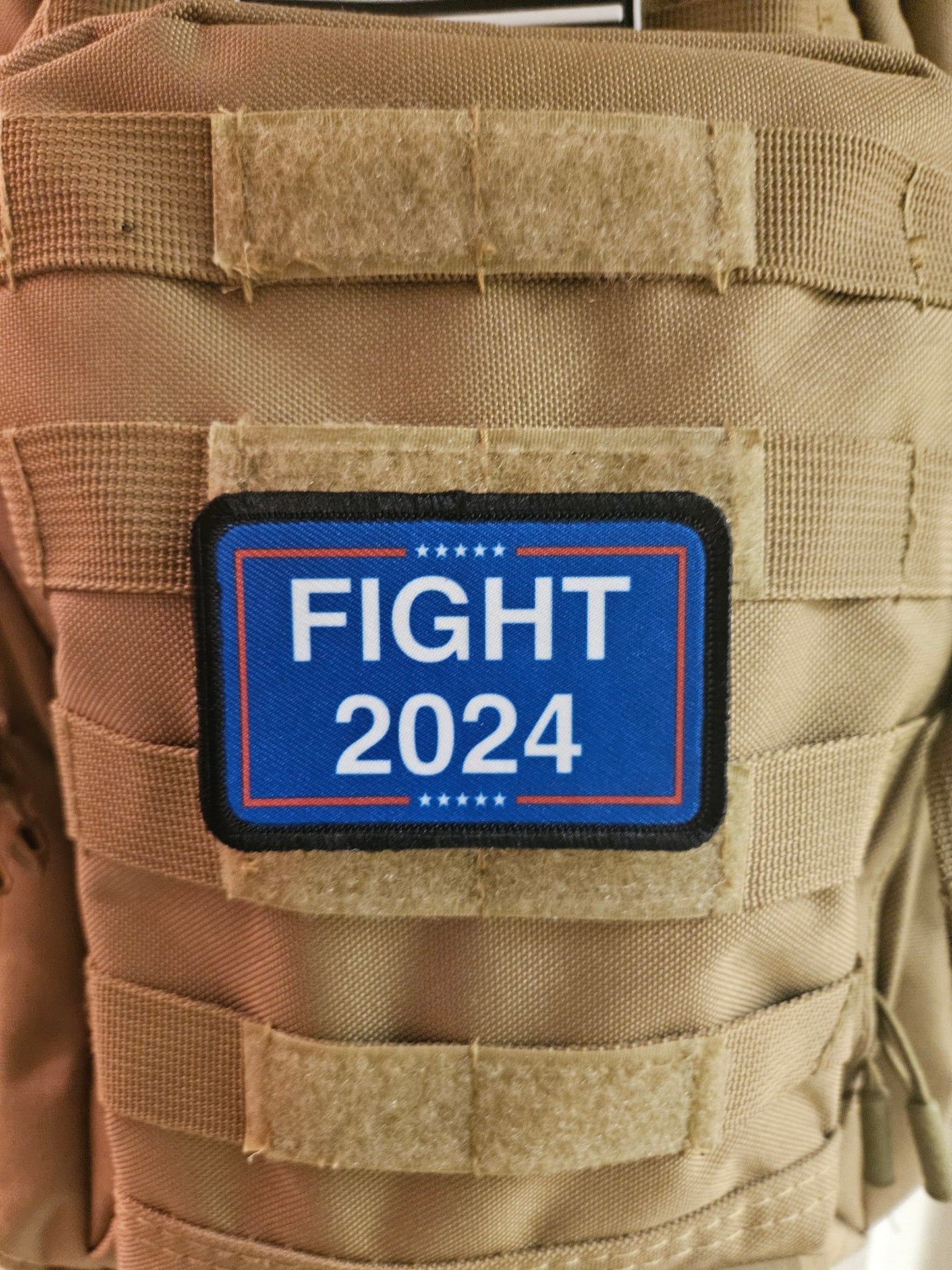 fight 2024 2"x3" morale patch with hook and loop backing military joke meme