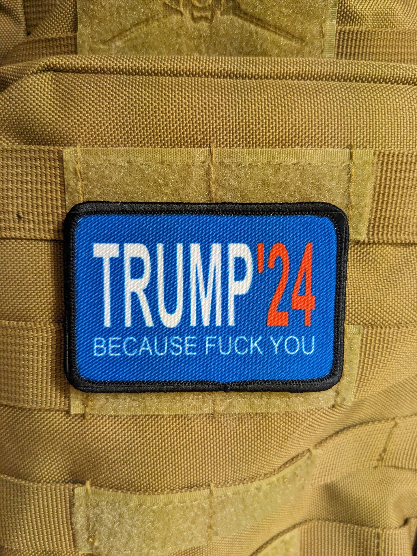 24 because fuck you that's why meme 2"x3" removable morale patch with hook and loop backing