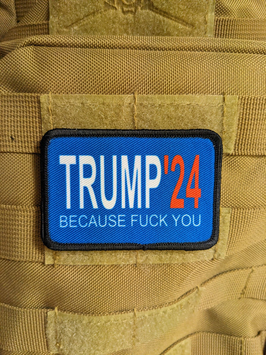 24 because fuck you that's why meme 2"x3" removable morale patch with hook and loop backing