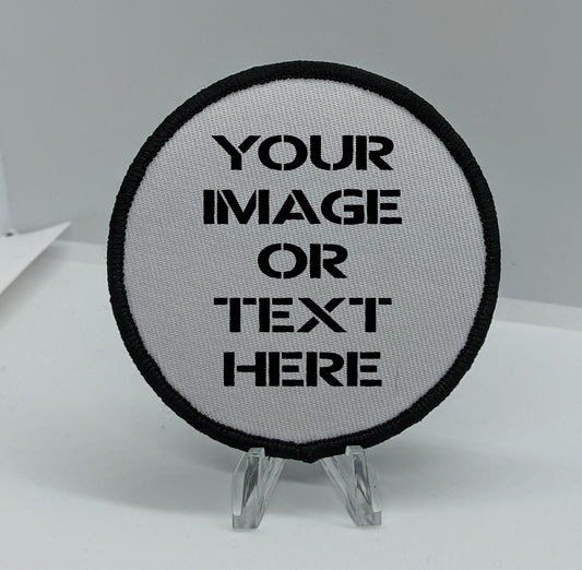 Custom choose your own image or text 3" circle hook & loop morale patch