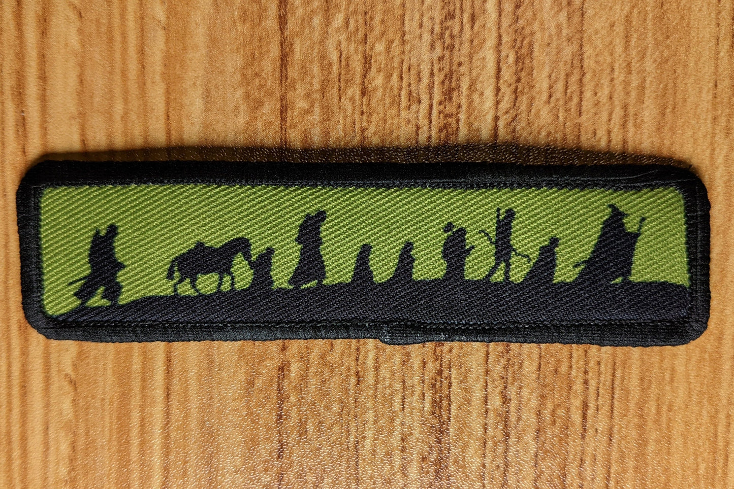 LOTR fellowship silhouette 1"x4" removable morale patch with hook and loop backing good for back of operator hats