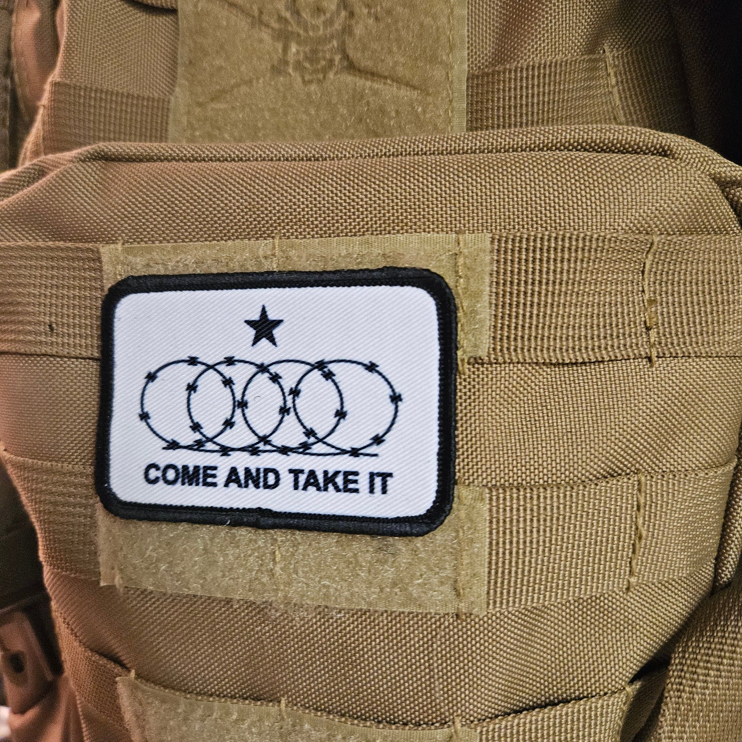 come take it razor wire meme flag 2nd amendment removable patch 2"x3" morale patch with hook and loop backing