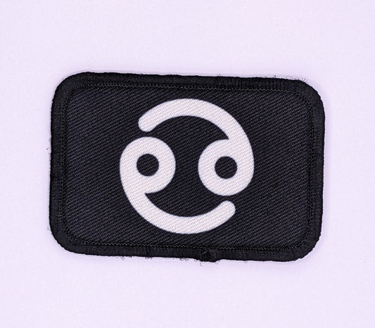 Cancer sign zodiac custom colors available 2"x3" morale patch with hook and loop backing