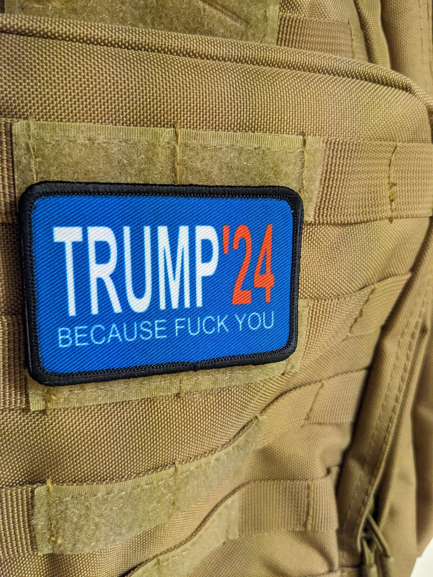 24 because fuck you that's why meme 2"x3" removable morale patch with hook and loop backing