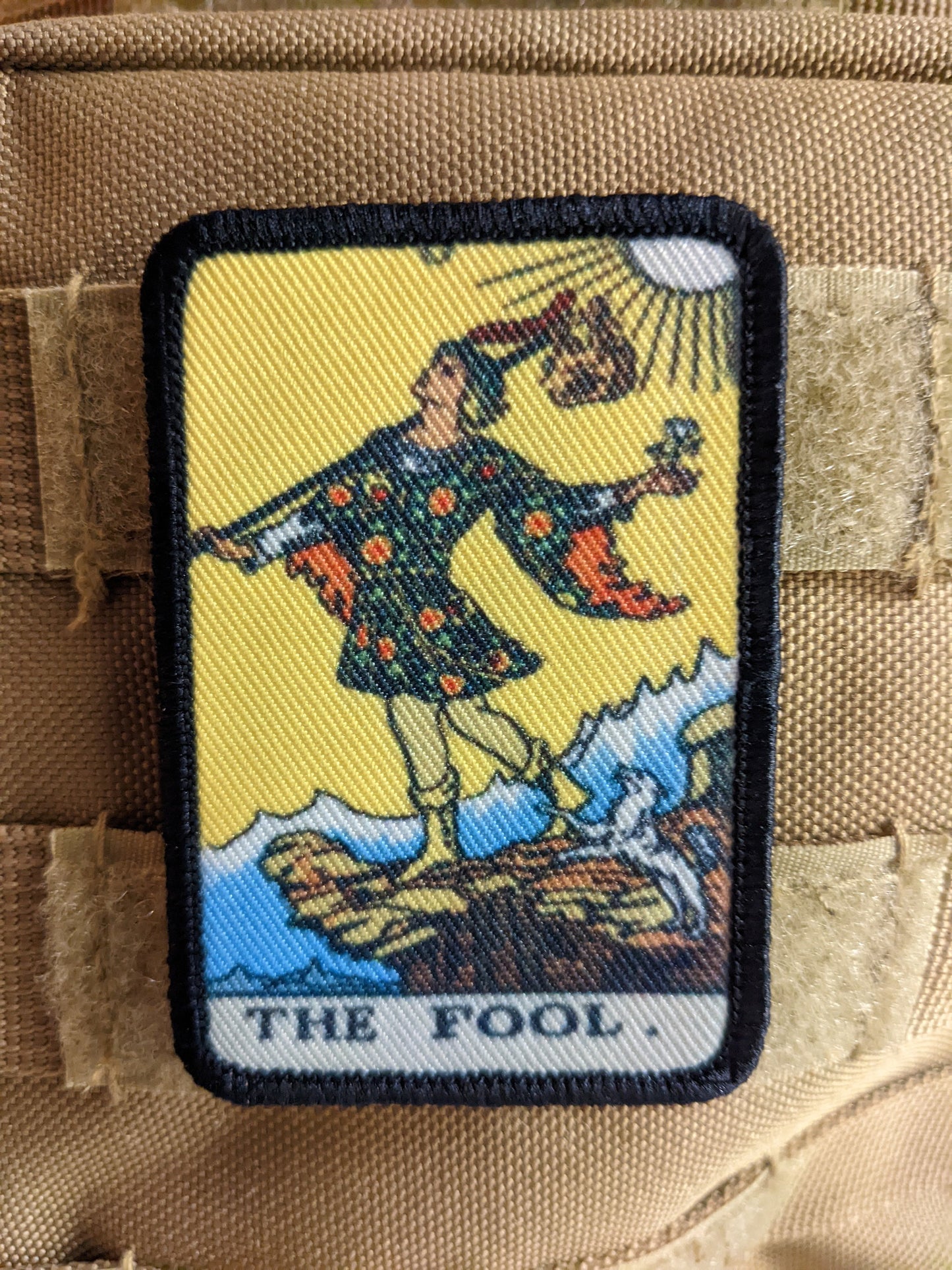 The fool tarot card special forces military  2"x3" morale patch with hook and loop backing