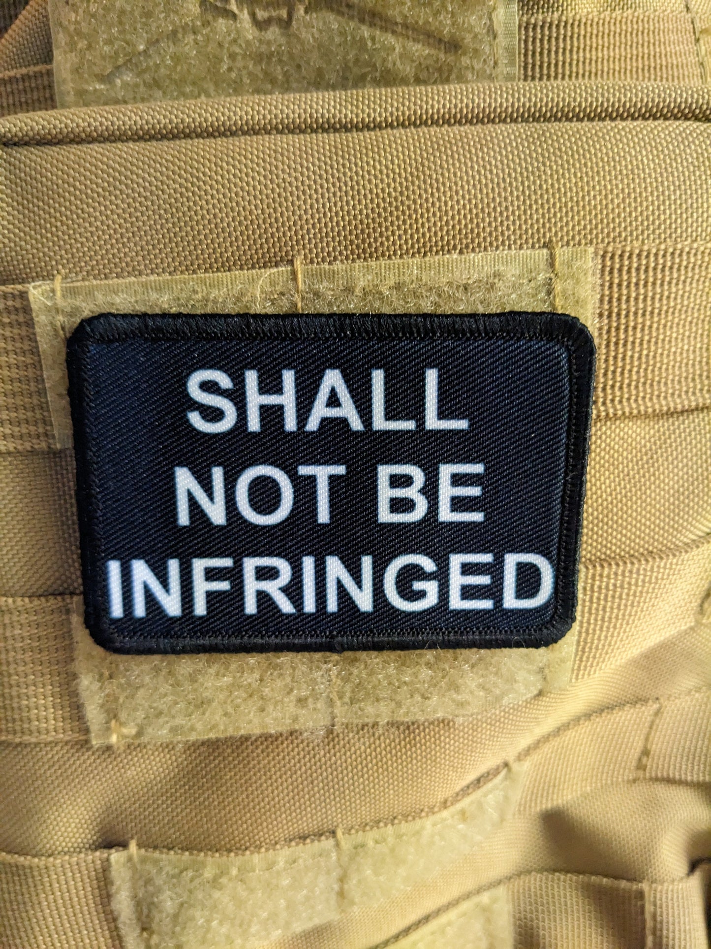 Shall not be infringed 2nd amendment airsoft meme 2"x3" morale patch with hook and loop backing