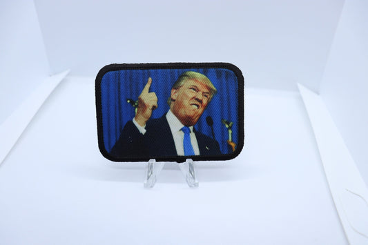 Angry donald  meme funny 2"x3" removable morale patch with hook and loop backing