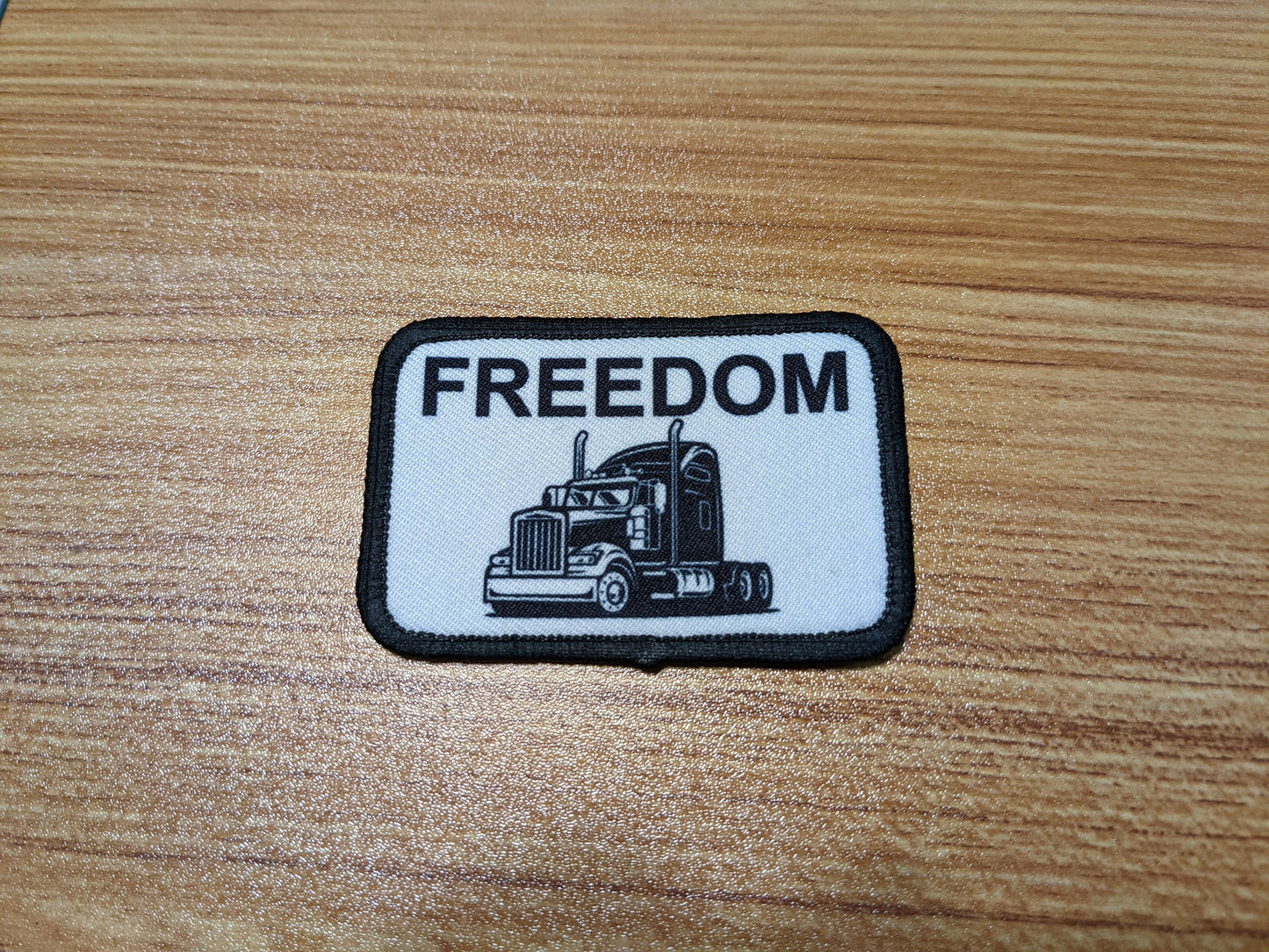 Freedom Truckers big rig protest Patriotic 2"x3" morale patch with hook and loop backing