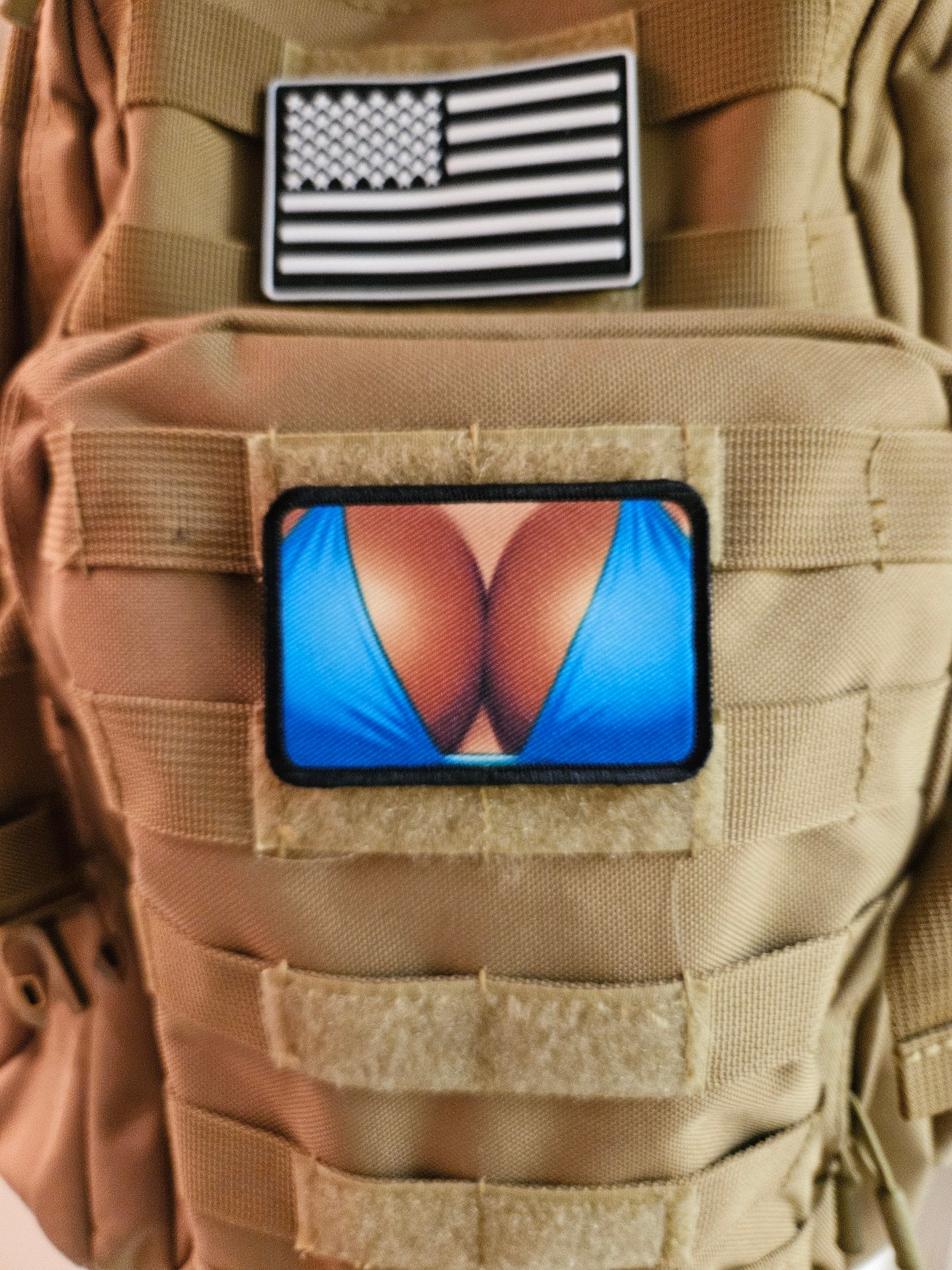 Huge mommy milkers meme  dark version 2"x3" morale patch with hook and loop backing