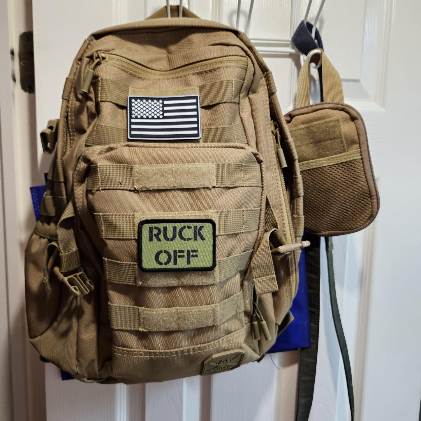 Ruck off rucksack joke removable patch 2"x3" morale patch with hook and loop backing green