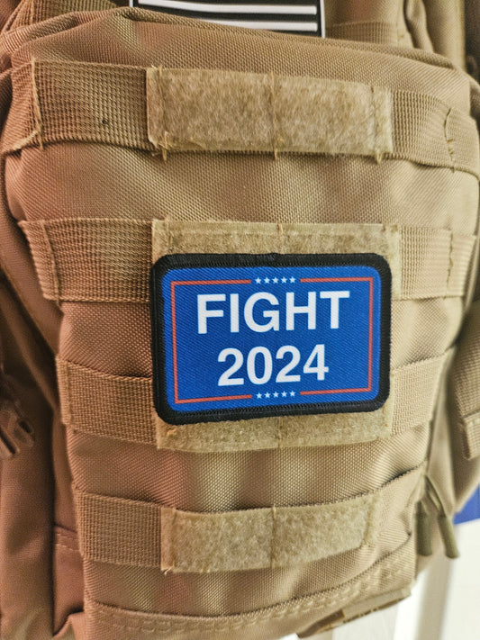 fight 2024  2"x3" morale patch with hook and loop backing military joke meme