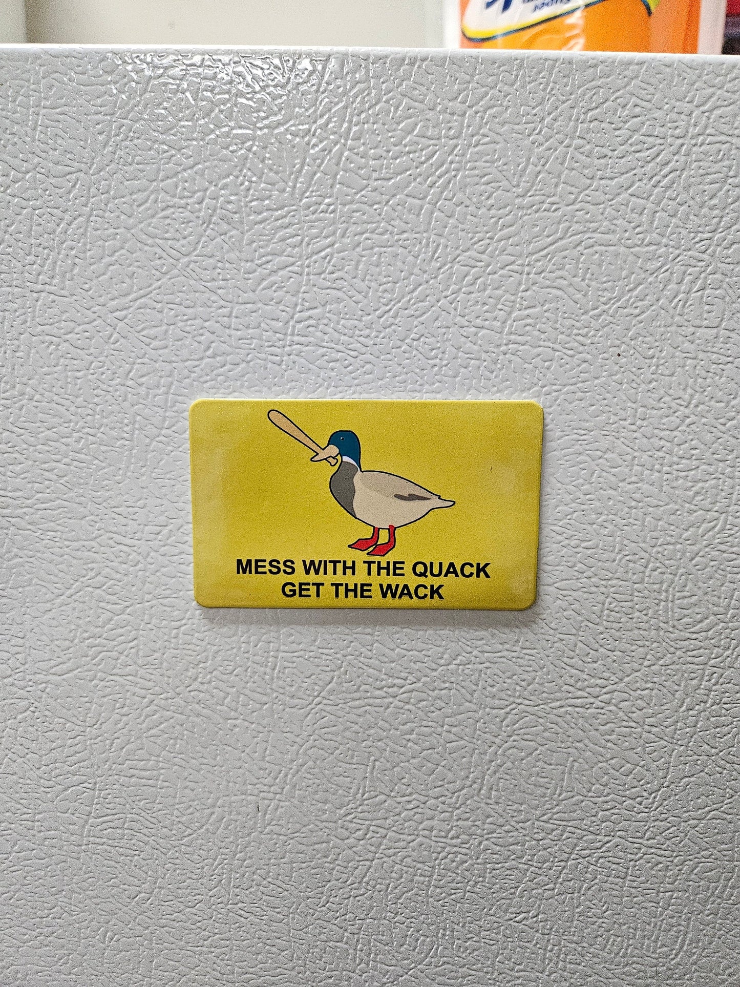 Funny mess with the quack  get the wack Gadsden flag parody fridge magnet   2x3.5" dimensions