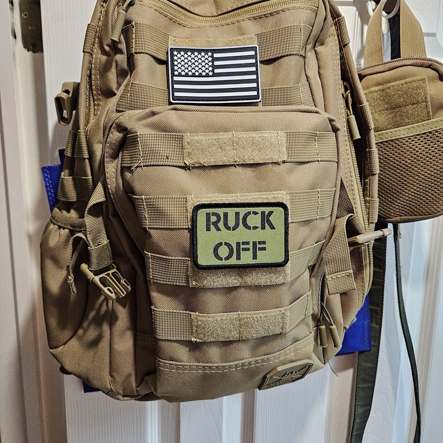 Ruck off rucksack joke removable patch 2"x3" morale patch with hook and loop backing green