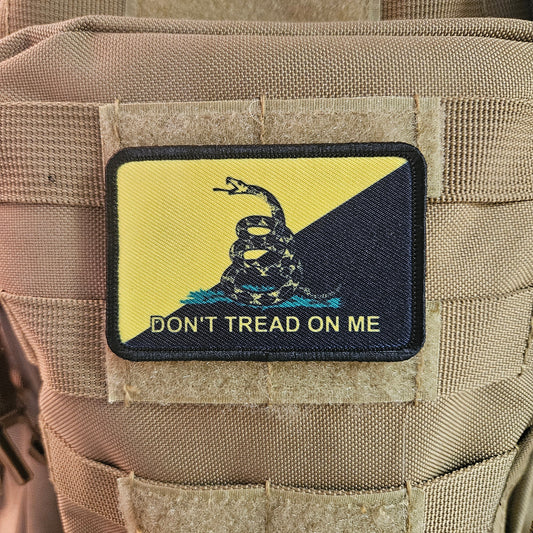 Gadsden flag don't tread on me capitalist version 2"x3" morale patch with hook and loop backing