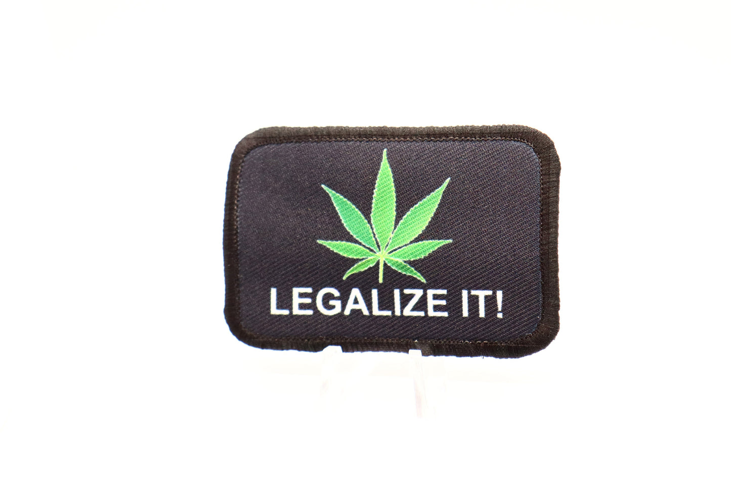 legalize it meme Weed Marijuana   2"x3" removable morale patch with hook and loop backing black