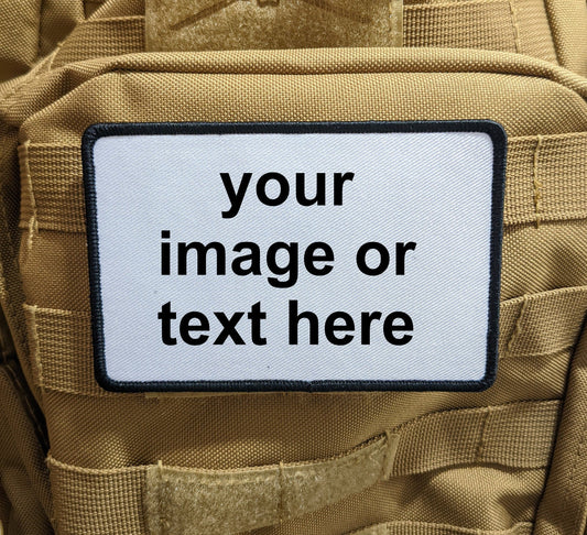 LARGE Custom choose your own image or text 3"x4.5" hook & loop morale patch