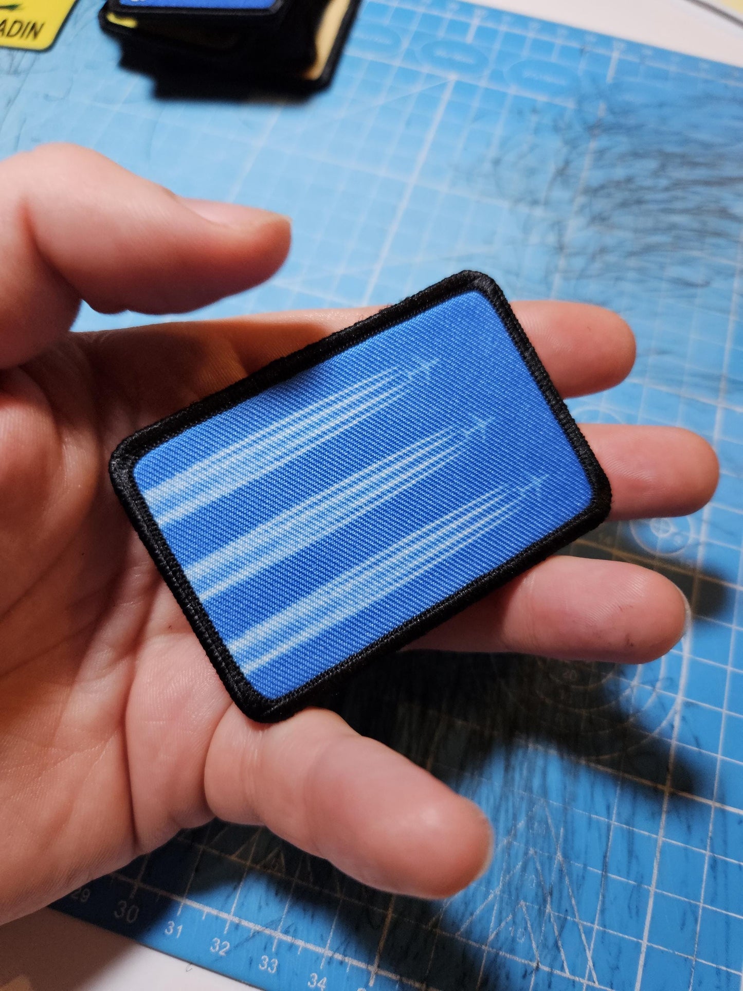 Chemtrails conspiracy humor joke 2"x3" morale patch with hook and loop backing