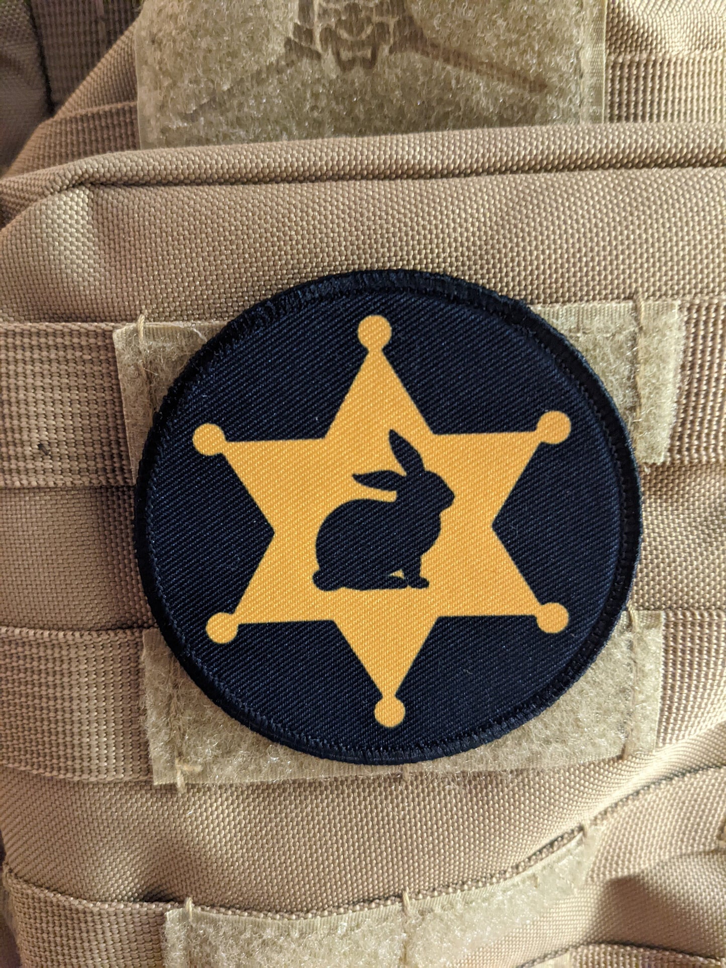 Badge bunny police wife girlfriend type 3  3" circle morale patch with hook and loop backing