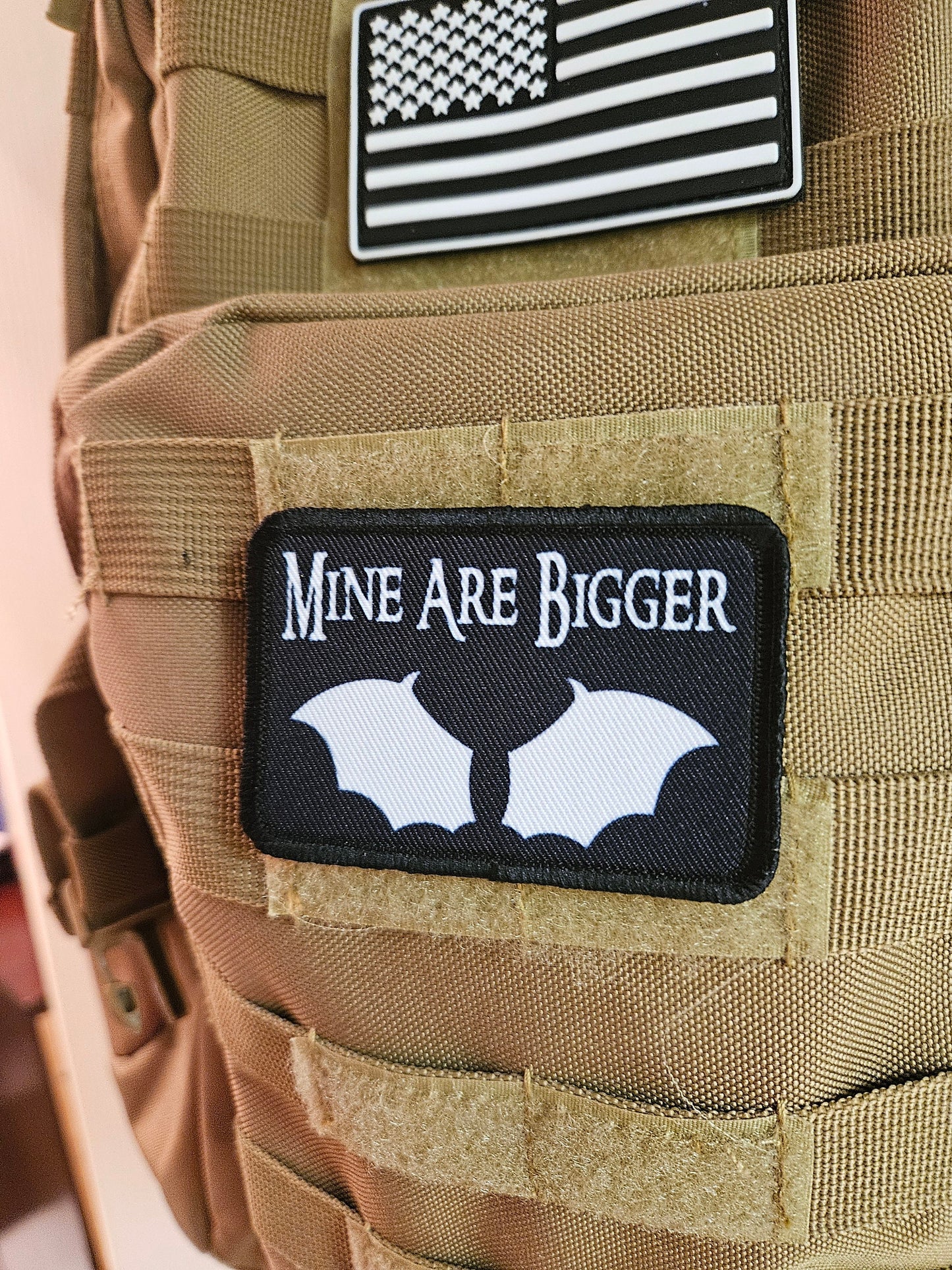 Mine are bigger bat wings fae fairy fantasy meme 2"x3" morale patch with hook and loop backing