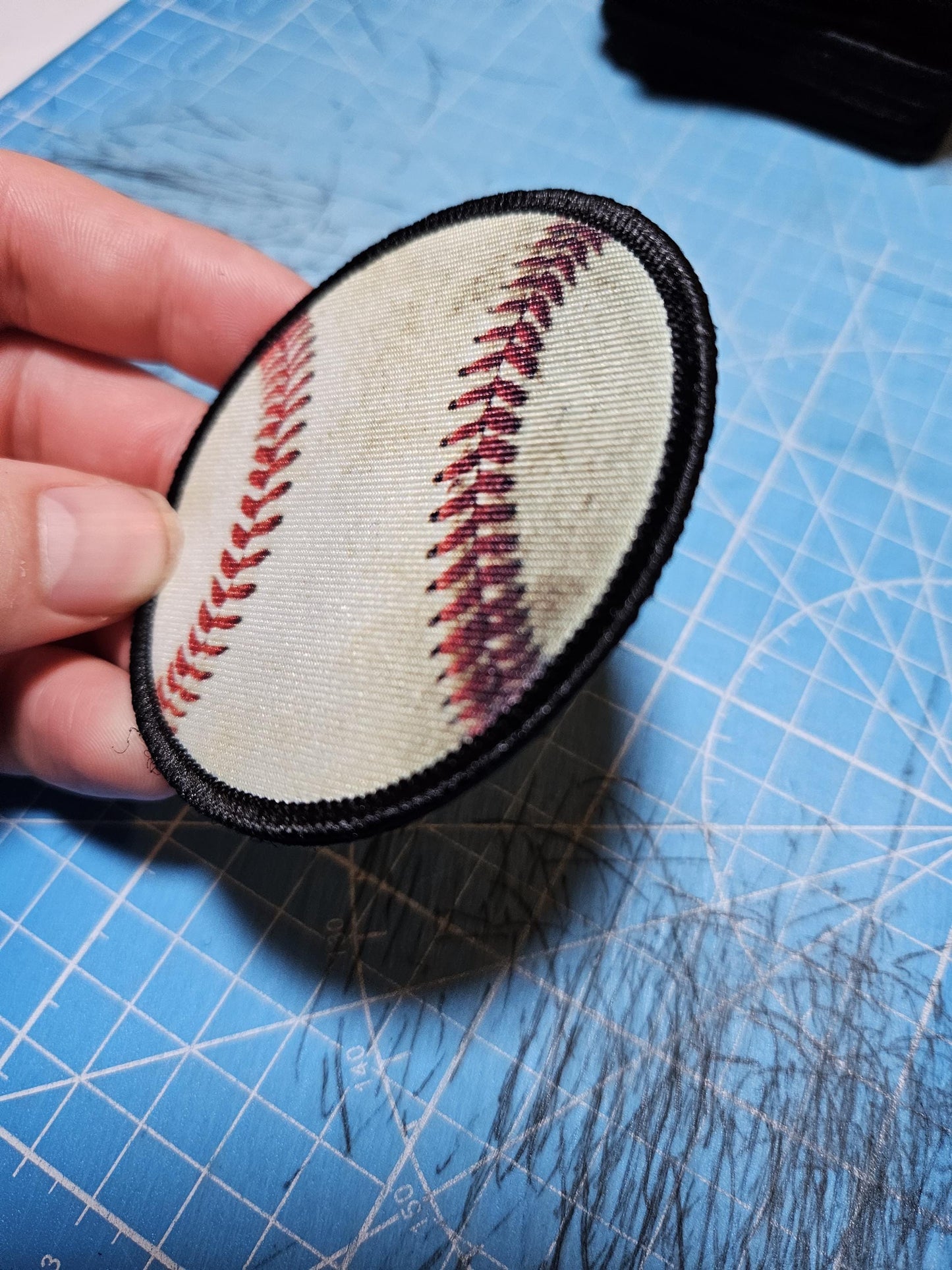 Baseball sports 3" circle morale patch with hook and loop backing