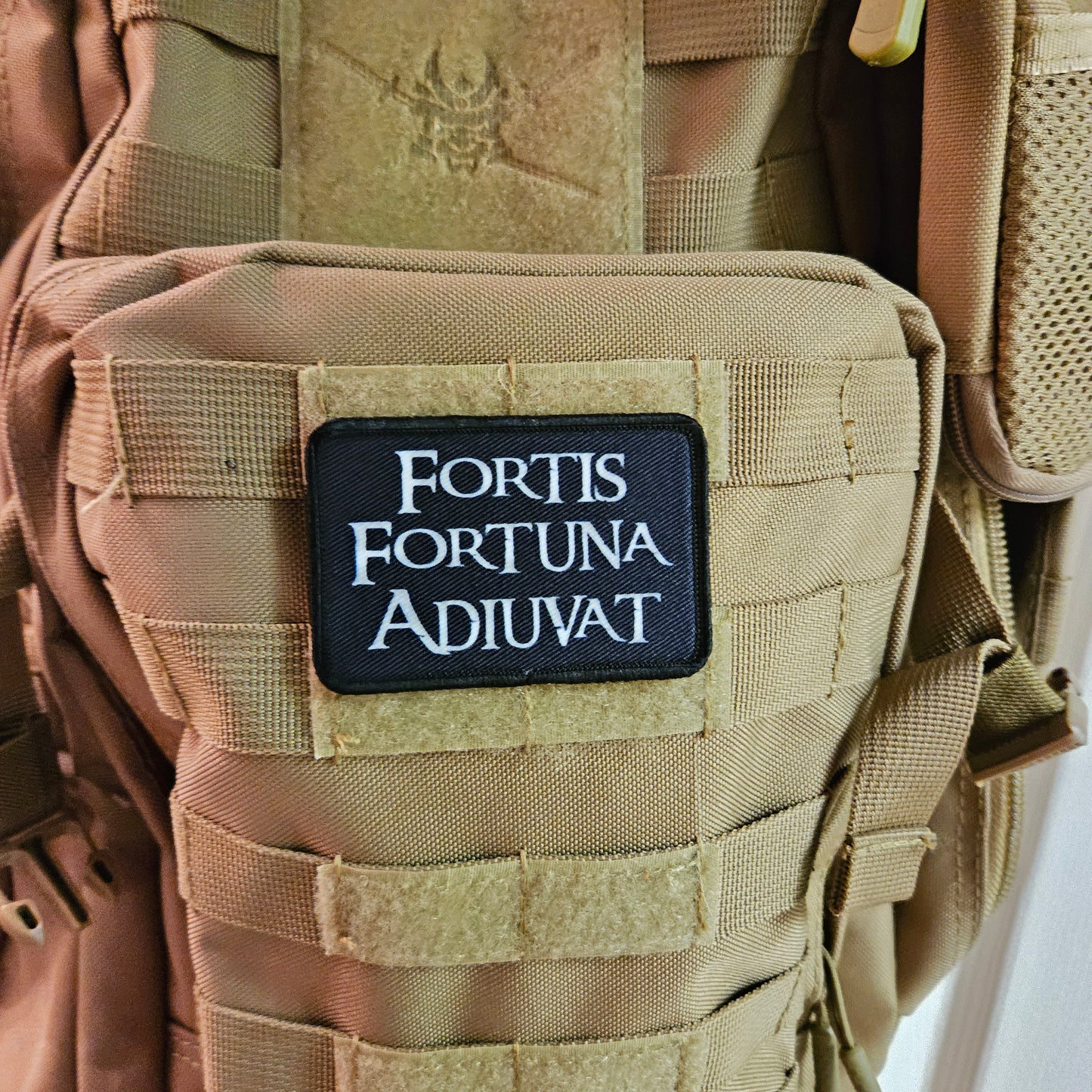 Fortis Fortuna Adiuvat fortune favors the bold 2"x3" morale patch with hook and loop backing