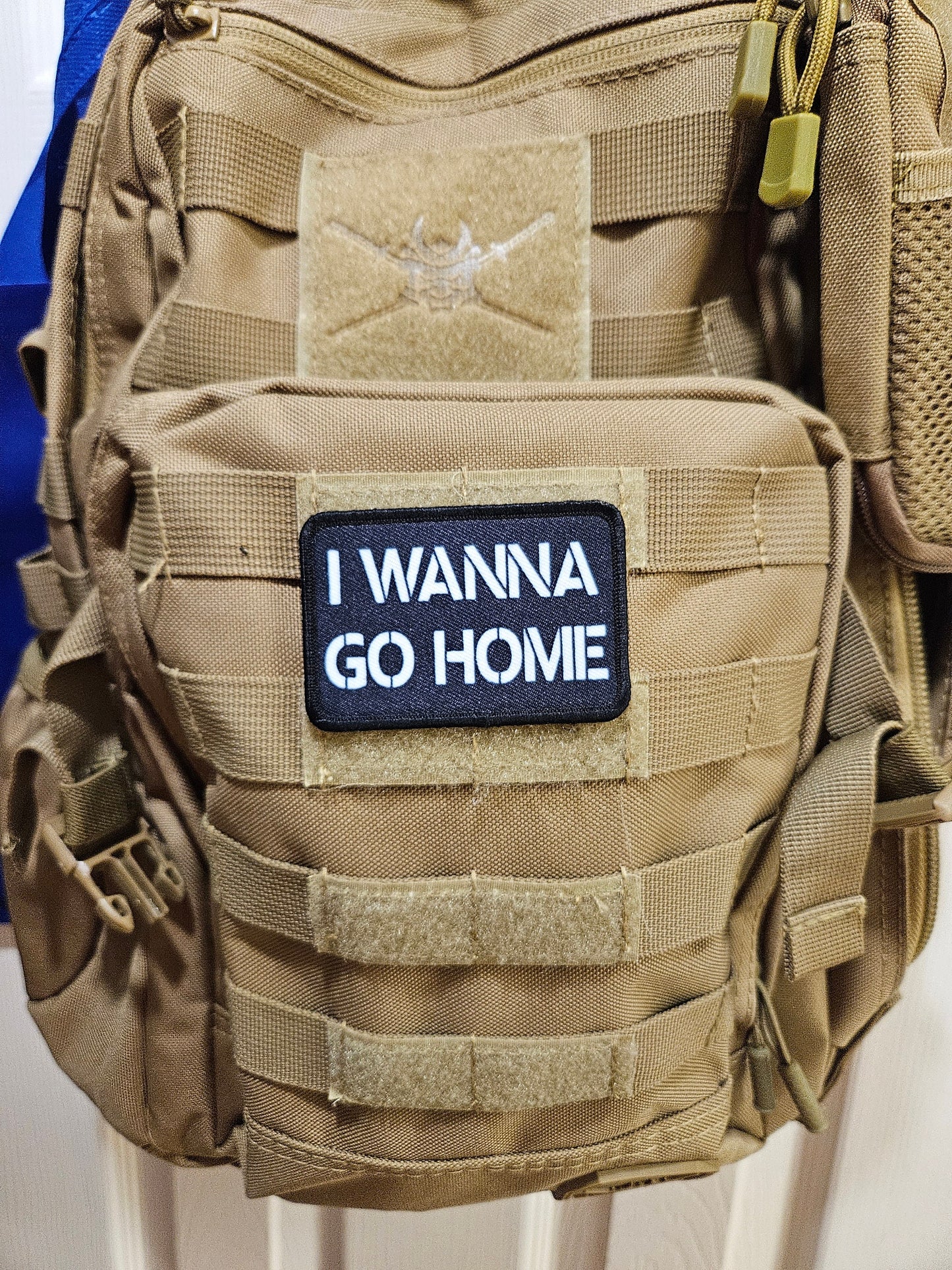 I wanna go home funny meme 2"x3" removable morale patch with hook and loop backing