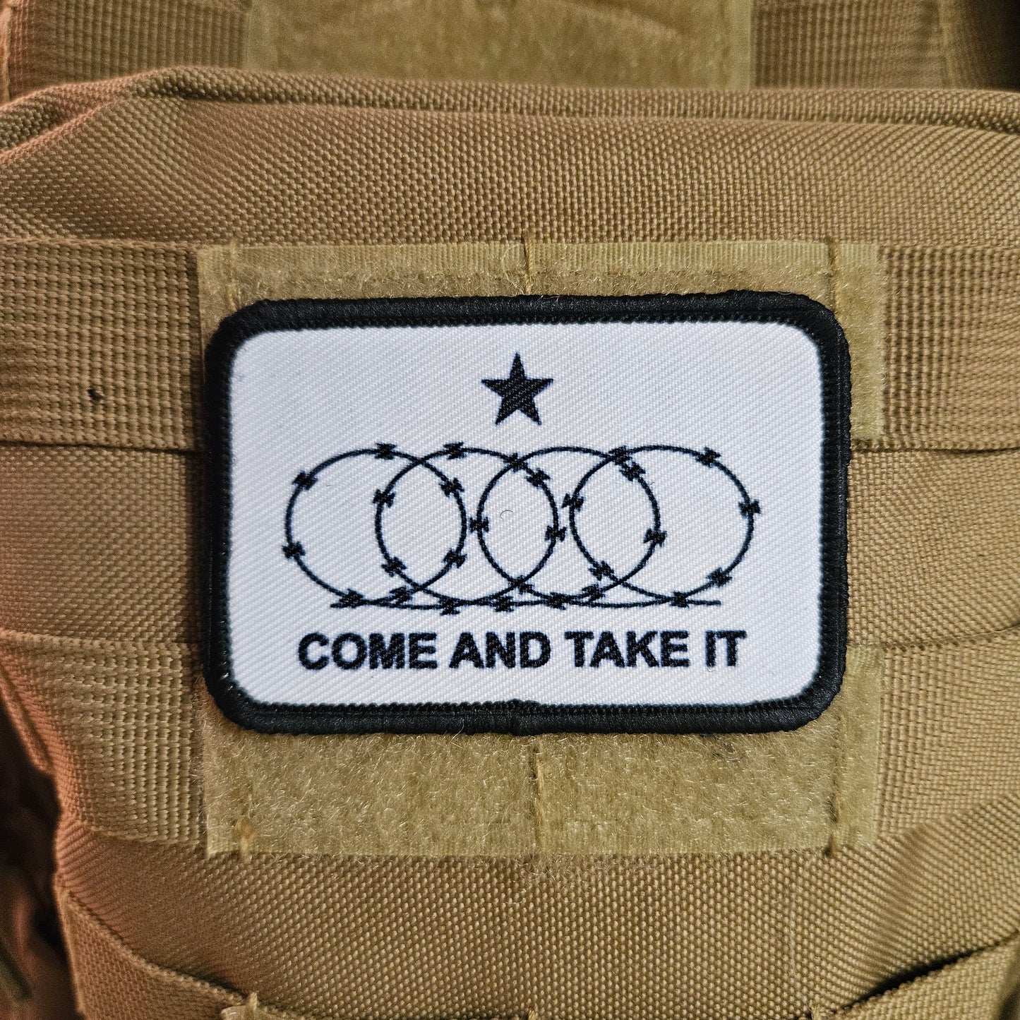 come take it razor wire meme flag 2nd amendment removable patch 2"x3" morale patch with hook and loop backing