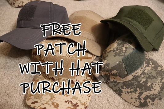 Free handmade morale patch with purchase Tactical hat for patches with place for patches hook and loop