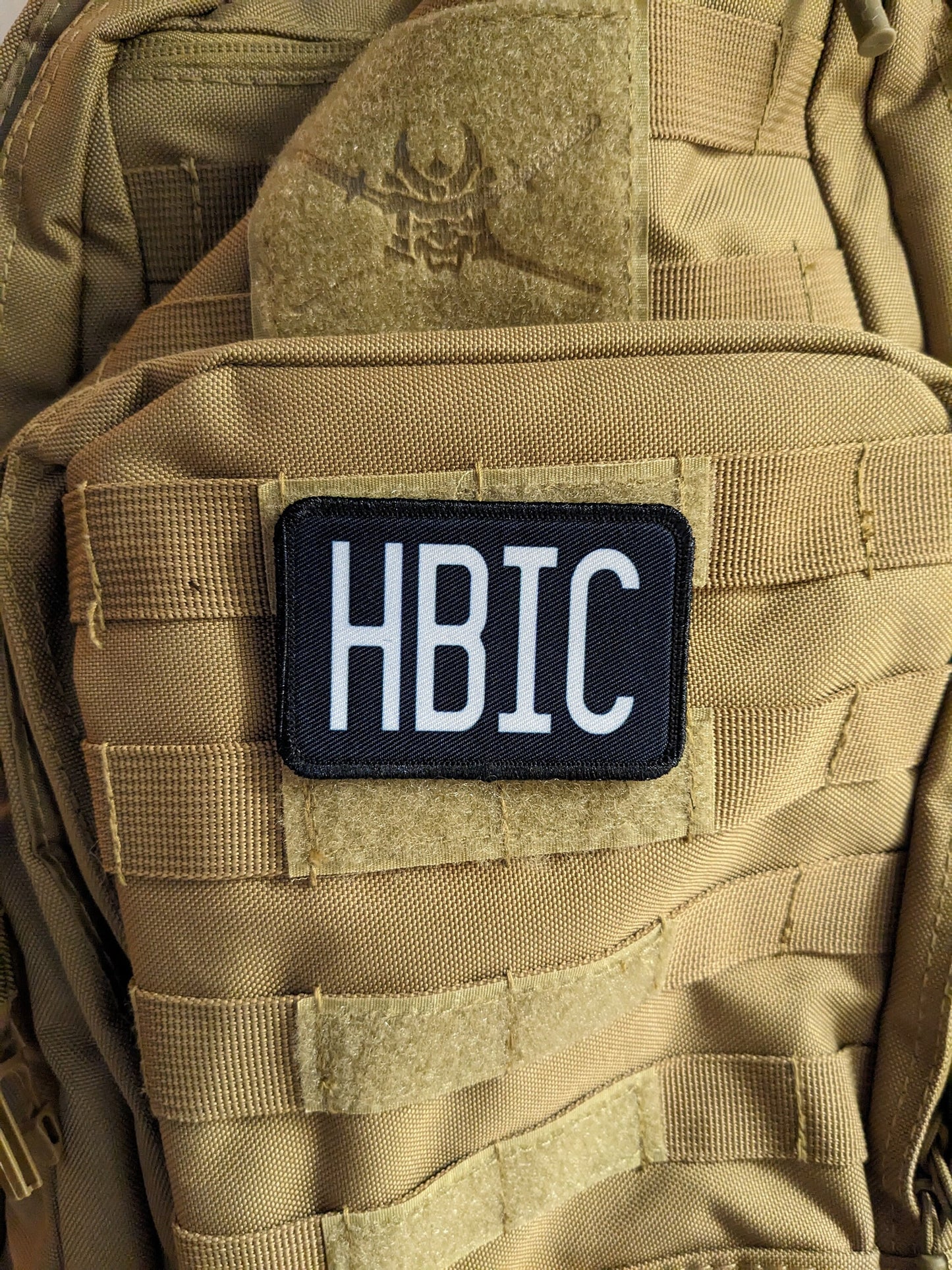 HBIC head bitch in charge 2"x3" morale patch with hook and loop backing