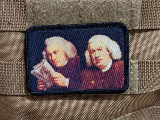 Wtf did I just read Samuel Johnson meme 2"x3" removable morale patch with hook and loop backing