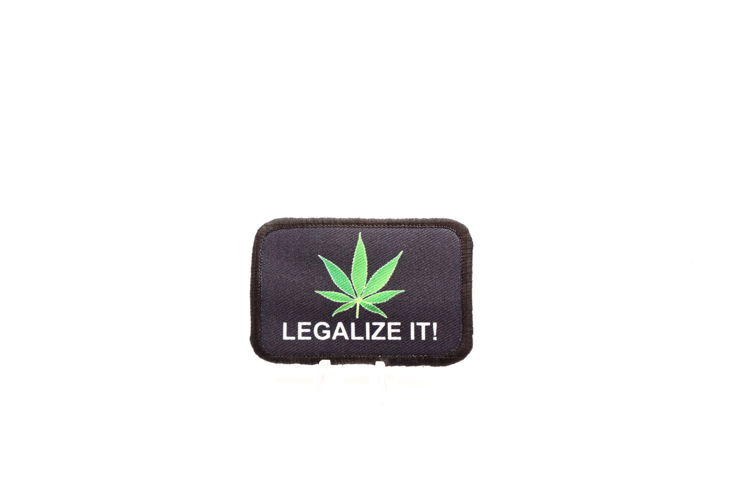 legalize it meme Weed Marijuana   2"x3" removable morale patch with hook and loop backing black