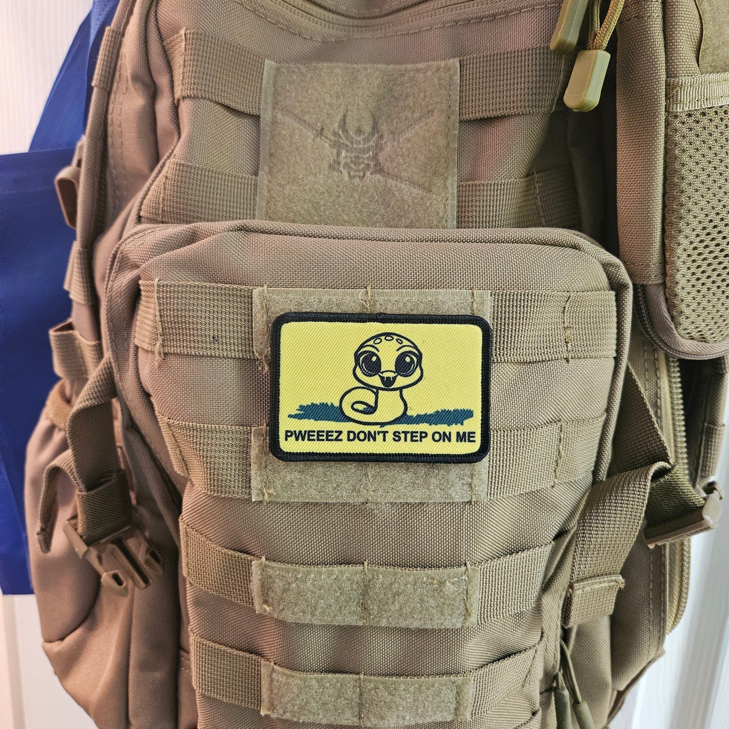 Don't tread on deez nuts and bolts Gadsden flag meme  2"x3" removable morale patch with hook and loop backing