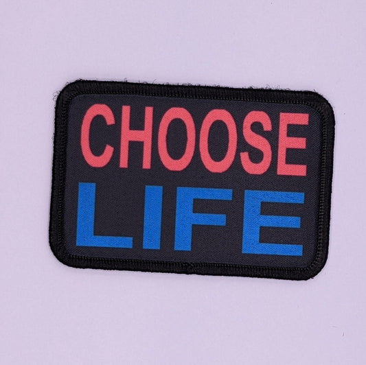 CHOOSE LIFE Pro-Life anti-abortion 2"x3" morale patch with hook and loop for hat