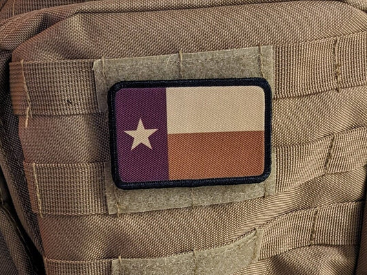 Texas flag coyote brown and tan  removable patch 2"x3" morale patch with hook and loop backing