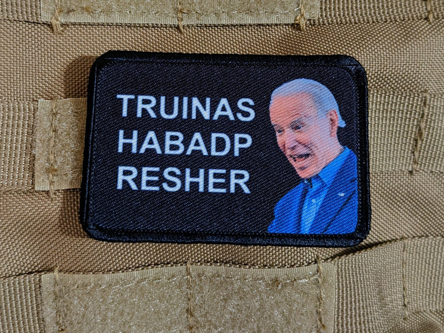 Joe Biden gibberish lgb fjb no Biden teleprompter 2"x3" morale patch with hook and loop backing