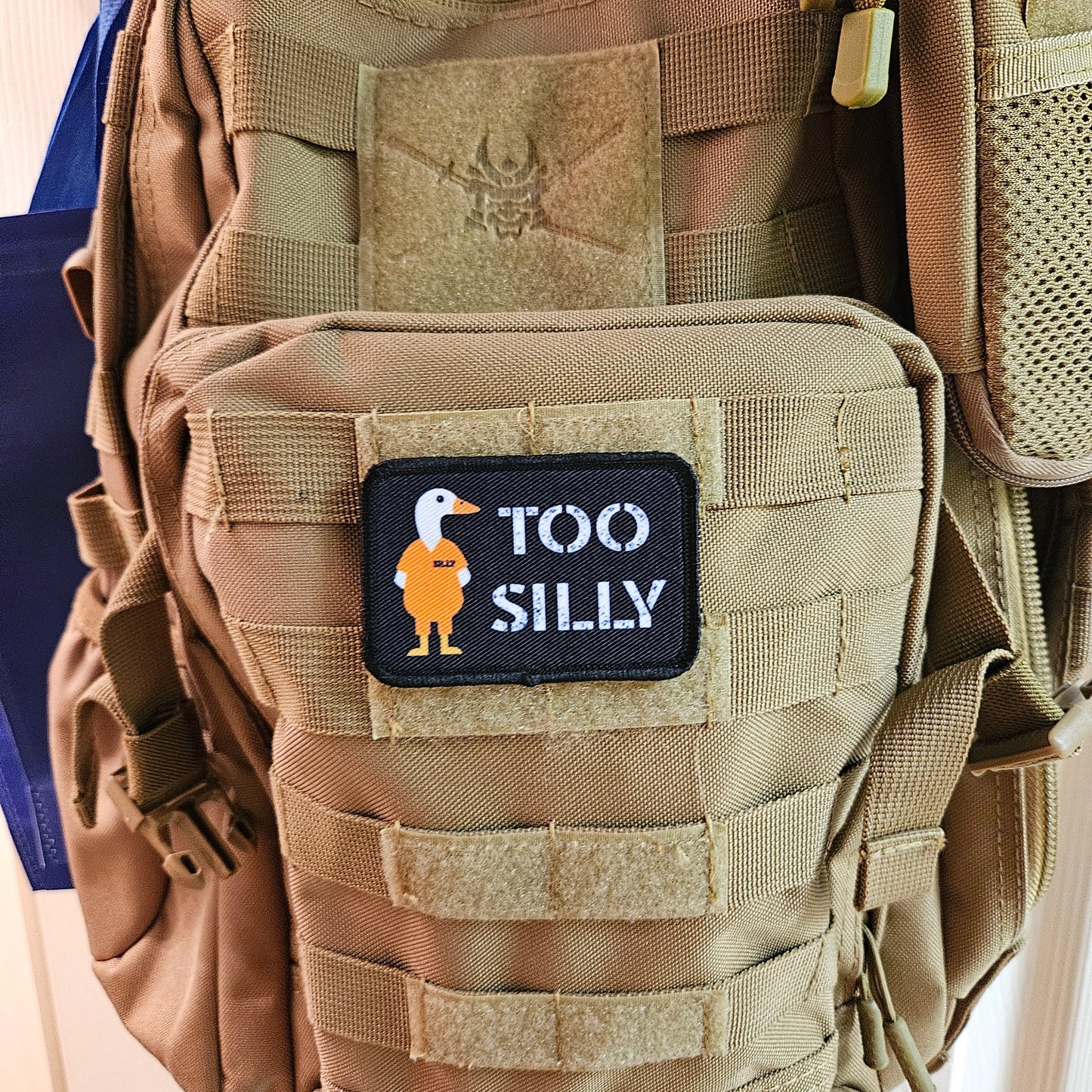 Silly goose was too silly prison meme funny  2"x3" morale patch with hook and loop backing