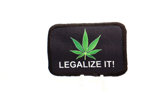 legalize it meme Weed Marijuana   2"x3" removable morale patch with hook and loop backing black