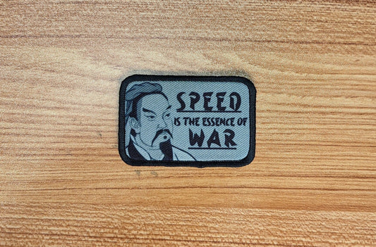 Sun Tzu Art of War Speed is the Essence of War 2"x3" removable morale patch with hook and loop backing