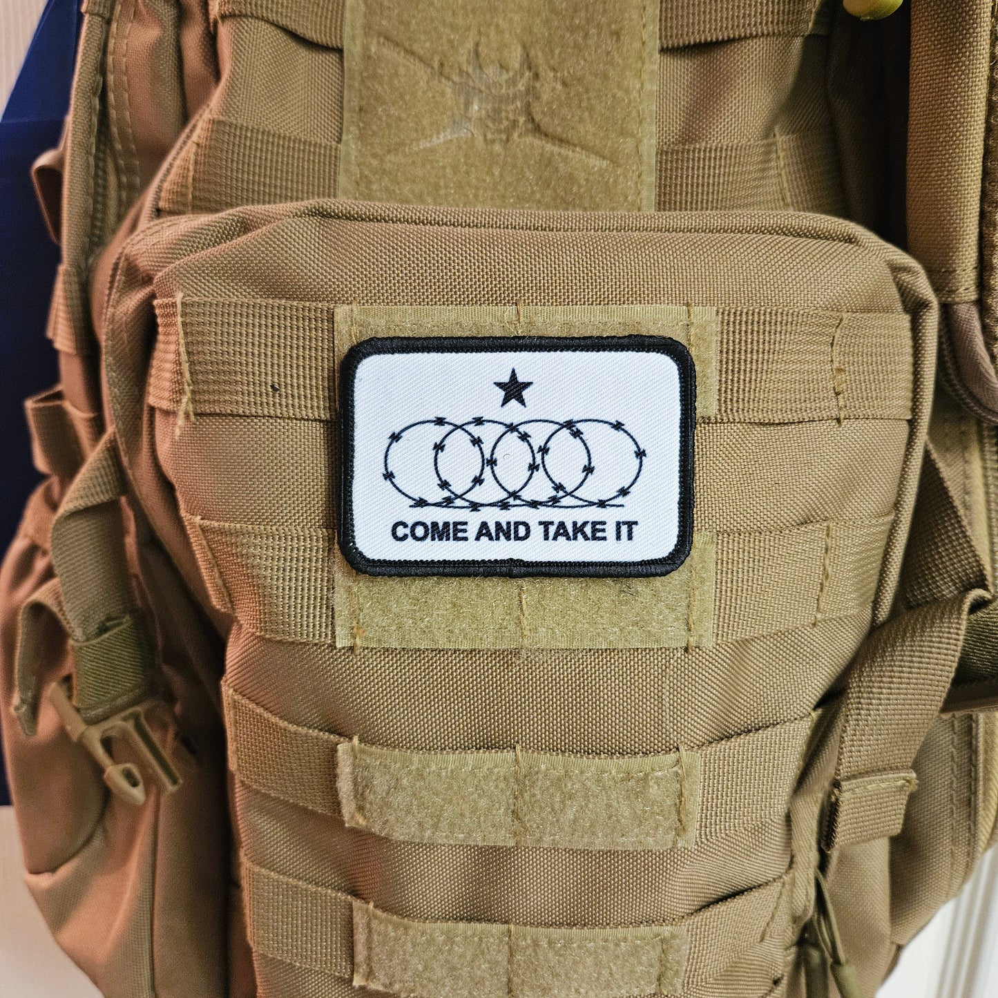 come take it razor wire meme flag 2nd amendment removable patch 2"x3" morale patch with hook and loop backing